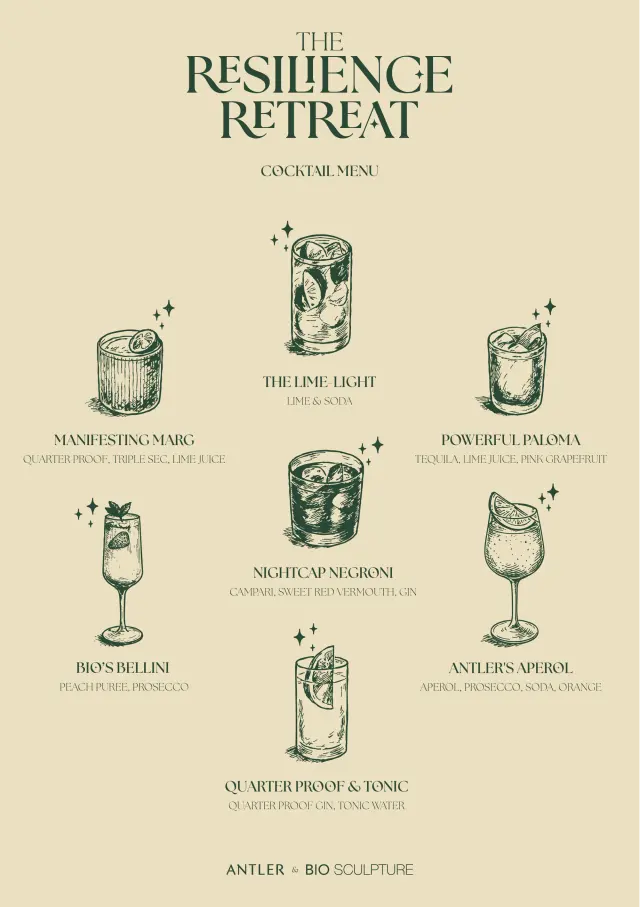 Hannah Saltmoore Cocktail Menu — Resilience Retreat