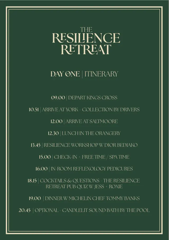 Itinerary Render — Resilience Retreat