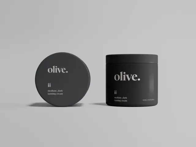 Olive Jar Mockup New Font Dark — Olv Raia